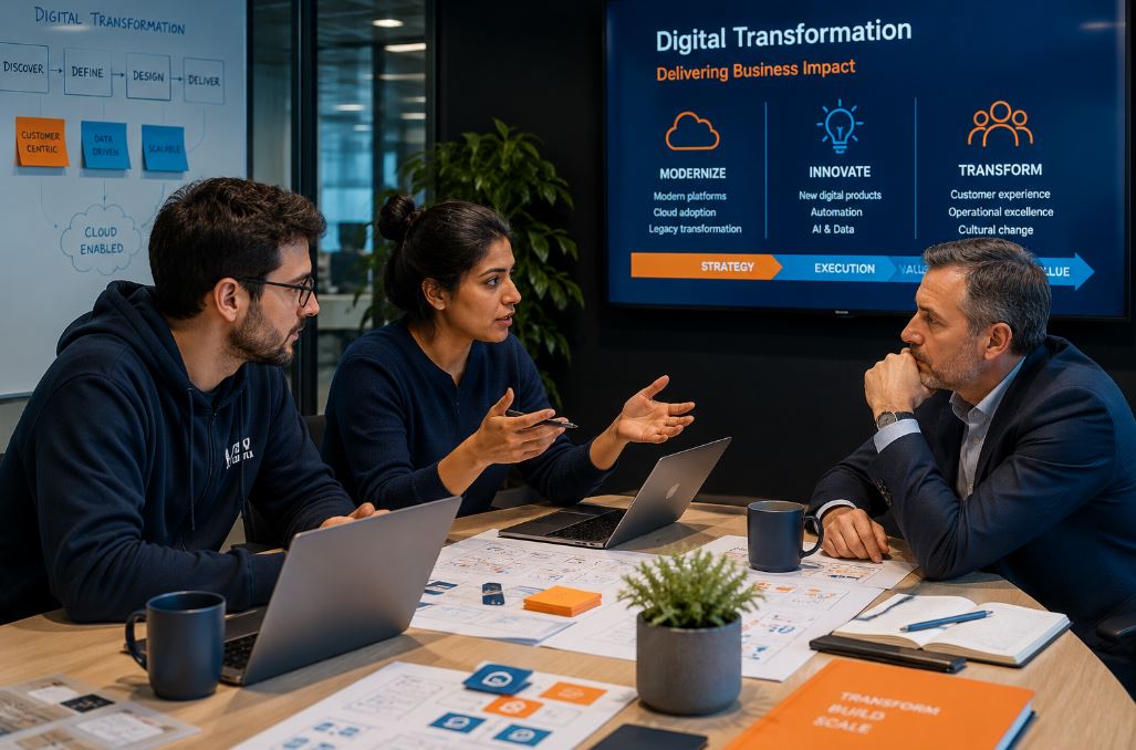 Visual representing digital transformation delivery