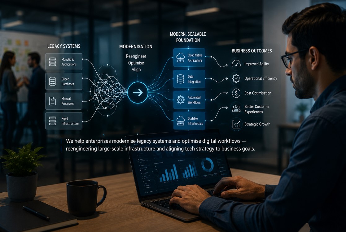 Visual representing digital transformation in an enterprise engineering context