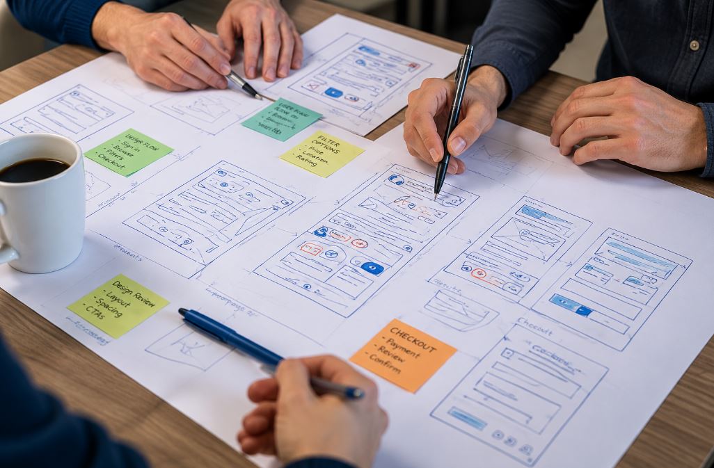 Visual representing product design & delivery delivery